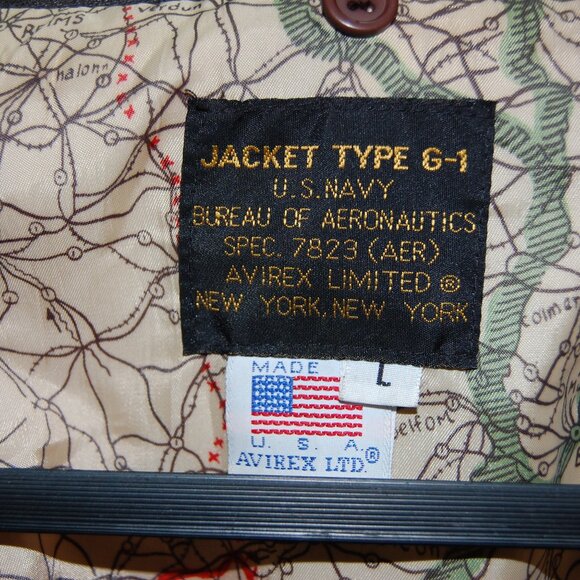 VTG🔥Size:L TYPE G-1 Classic Bomber Flight Patchwork LEATHER Bomber Jacket USA - Picture 13 of 15